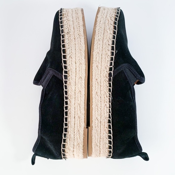 Sam Edelman Carrin Espadrille Platform Flats in Black Suede Leather Size 7 - Picture 10 of 15